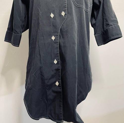 Billy Reid | blue asymmetrical placket button down shirt