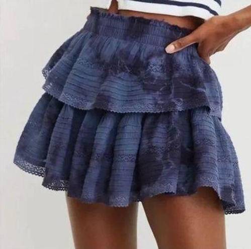 Aerie Rock N Ruffle Skirt in Blue Tie Dye | Size: Small