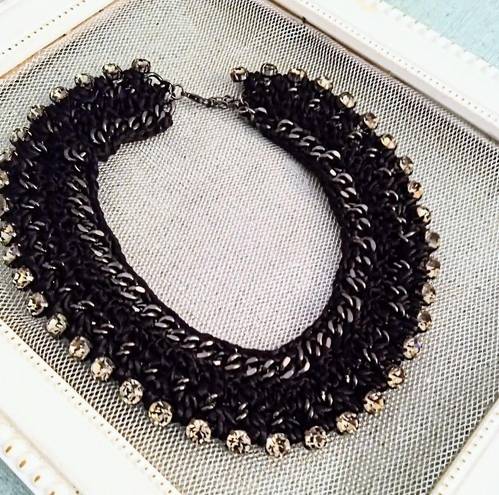 ABS Allen Schwartz  Rhinestone Choker Necklace