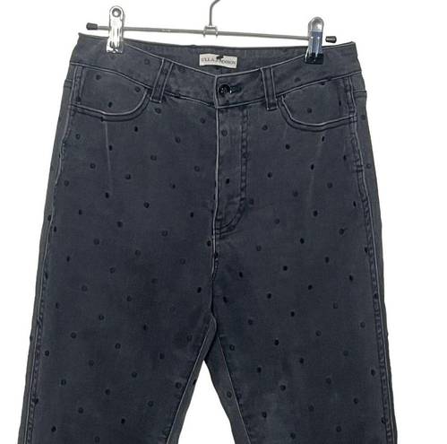 Ulla Johnson  Prince Polka Dot Skinny Jeans Cropped Charcoal Gray Women’s Size 2