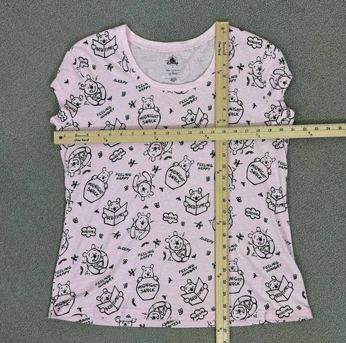 Disney  Winnie The Pooh Pajama Sleep Set Tee Shorts Pink Medium