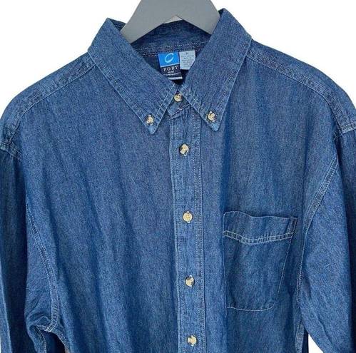Krass&co Port &  Women's Cotton Button-Down Denim Shirt Blue Size Medium
