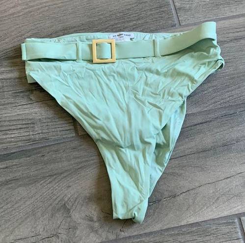 We Wore What  mint green belted bikini bottom