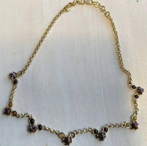 Monet  Garnet Gold Tone Elegant Necklace