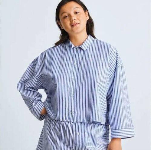 Everlane  The Woven Striped Cotton Pajama Top Size Small