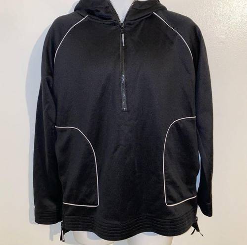 Good American  Performance 1/2 Zip & Size Zip Black Hoodie Tunic Small