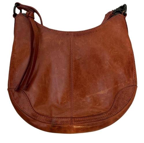 Frye  Melissa Small Scooped Hobo Bag in Burnt Orange