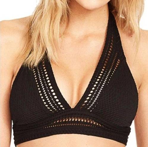 Robin Piccone  Perla Halter Bikini Top In Black Size S