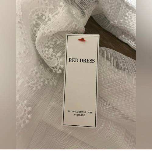 Red Dress Boutique White Mini Detailed Dress Size Medium