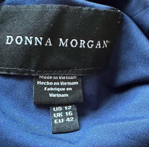 Donna Morgan  Ruffle Mock Neck Long Sleeve Shimmer Dress