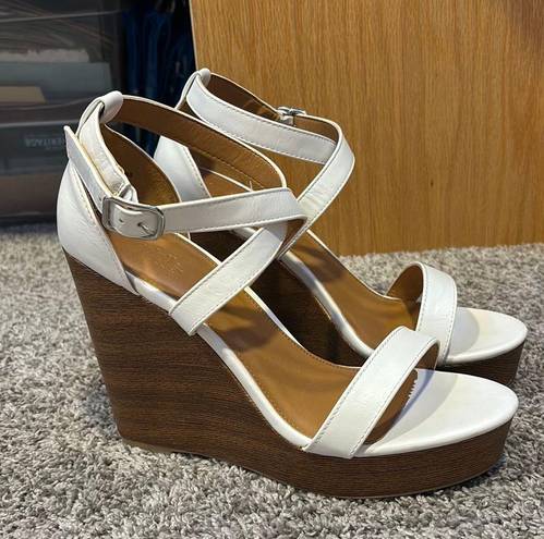 Charlotte Russe White Heeled Wedges