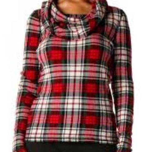 Krass&co Lauren Jeans . Ralph Lauren Red Plaid Holiday Cowl neck Blouse