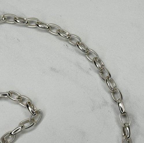 The Moon  and Star Silver Tone Metal Chain Link Belt OS One Size