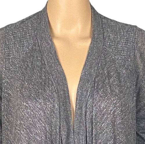 Vince marled grey and silver waterfall, open cardigan sweater. Size Medium. EUC