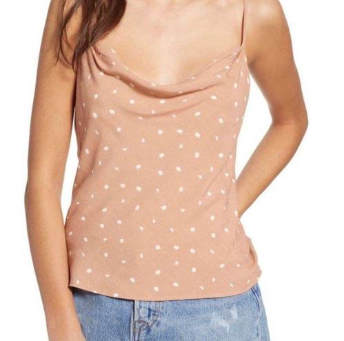 ASTR the label cowl neck clay polka dot camisole