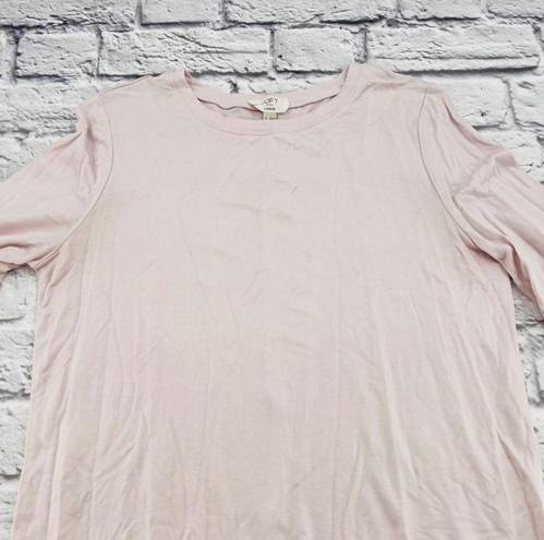 Loft  Outlet 3/4 Flare Sleeve Lounge T-Shirt Dress Medium Light Pink Round Neck