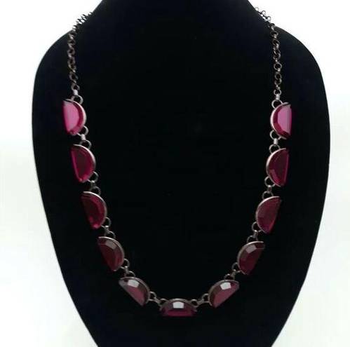 Coldwater Creek  Purple Crescent Gem Long Necklace