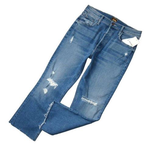 NWT Mother Tripper Ankle Fray in Play Like A Pirate High Rise Stretch Jeans 32