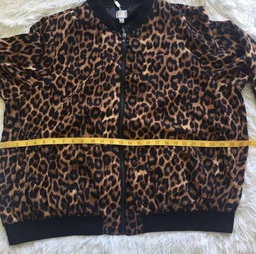 cupio  Curvy Leopard print full zip jacket Women’s plus size 1X