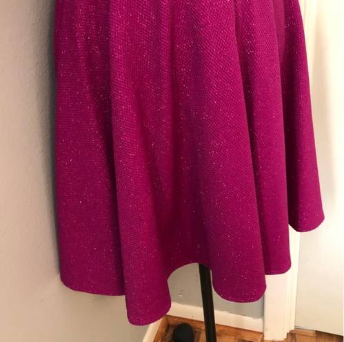 Jovani NEW  SZ 8 FUCHSIA SHIMMER ONE SHOULDER FORMAL COCKTAIL DRESS WITH POCKETS