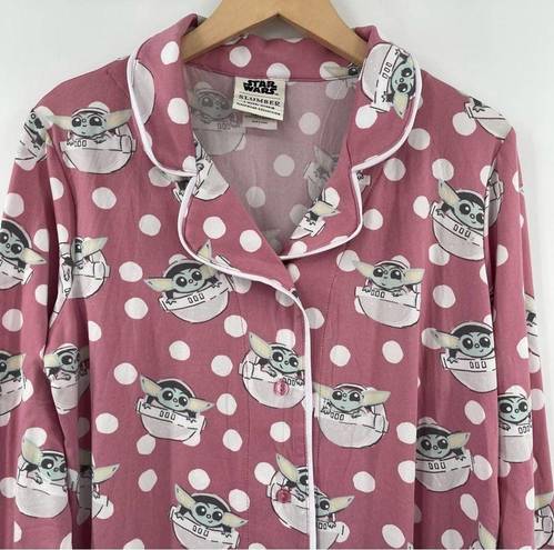 Star Wars  Baby Yoda SZ Large Slumber Pajama Top Comfy Cozy Soft Pink Mandalorian