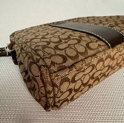 Coach Brown Signature Print Micro C Makeup Cosmetic Case Pouch NWOT w/Dust Bag