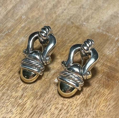 David Yurman Vintage  Sterling Silver & 14K Gold Door Knocker Acorn Drop Earrings