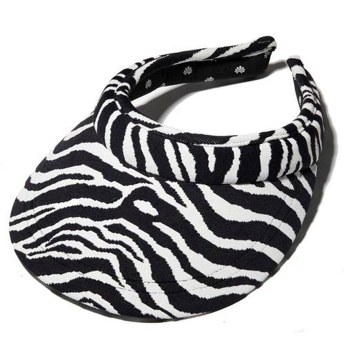Lele Sadoughi NWT  x Solid & Striped Collab Zebra Visor Animal Print Furry Fuzzy