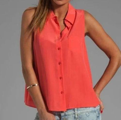 Equipment  Pink Coral Silk Tank Top