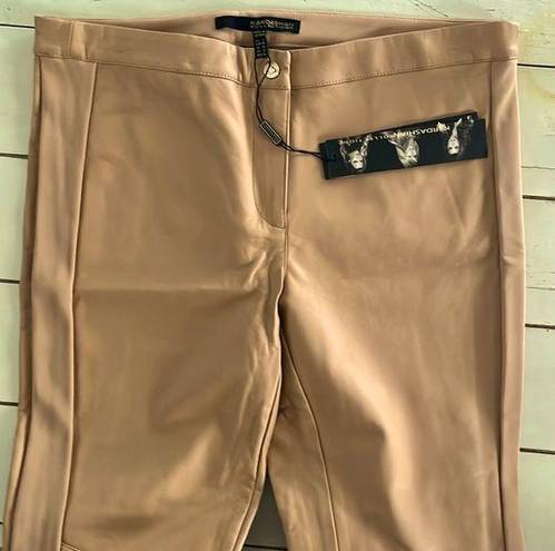 Kardashian Kollection Women Large Vegan Leather Kardashian Buttery Soft Pants Stretchy Side Camel 🐫