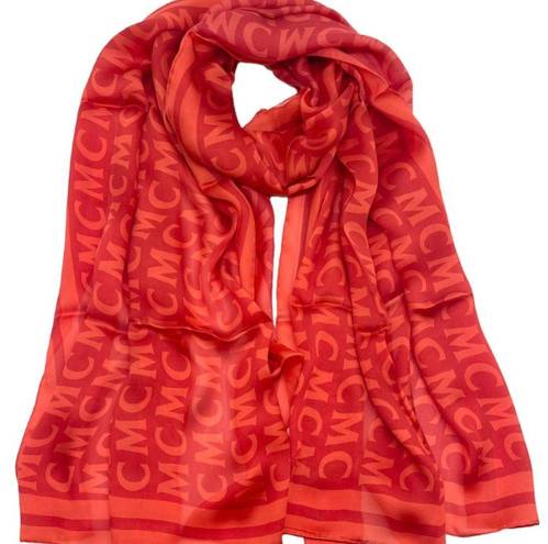 MCM  Silk Logo Ruby Red Summer Scarf Shawl