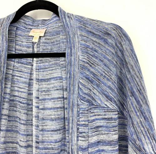 Tracy Reese  Women's Size L Long Sleeve Open Front Casual Cardigan Sweater Blue