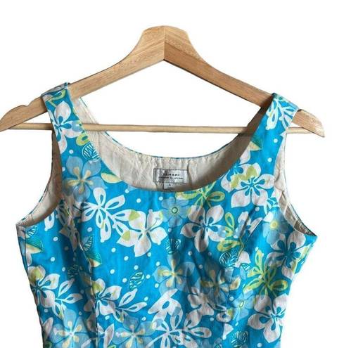 Tahari  Y2k hibiscus crop tank