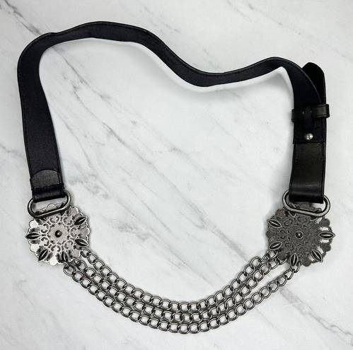 White House | Black Market  Flower Chain and Leather Belt Size Medium M Large L