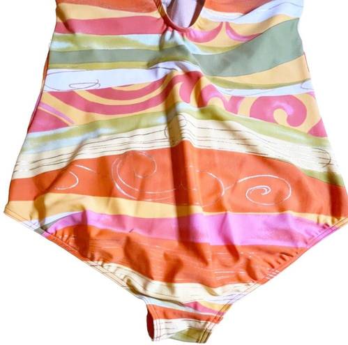 Gottex  One Piece Swimsuit in Painted Desert Orange Pink Gold Women’s Size 22W