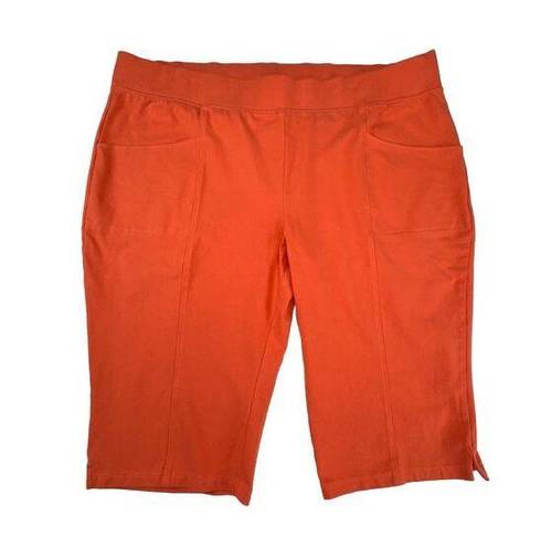 Krass&co D& Active Orange Capri Pants Pull On Pockets Stretch Knee Area Size 1XP