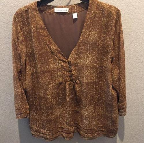 Coldwater Creek  brown blouse