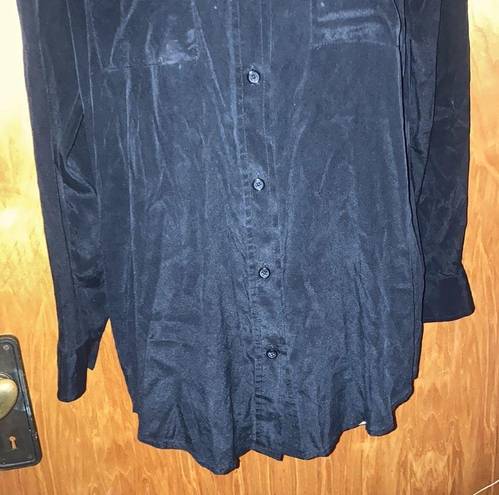 DKNY Black  Donna Karan New York Silk Button Down Shirt - Size SP