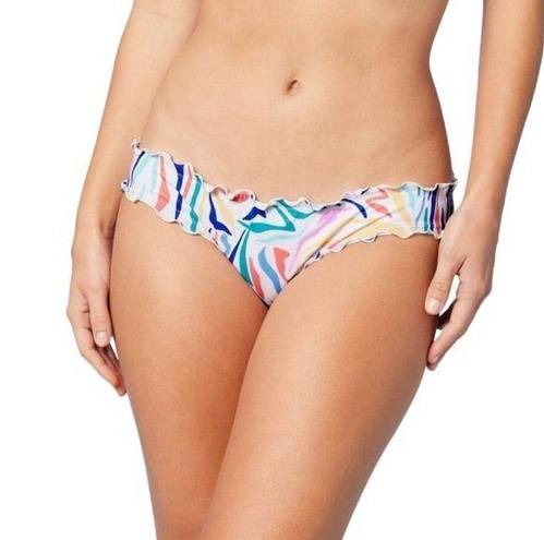 Shade & Shore ™ Ruffe Cheeky Bikini Bottom Green Blue Orange Size L