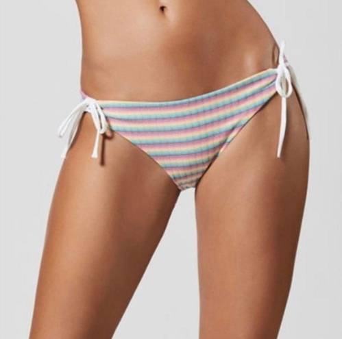 ONIA  Erica Rainbow Stripe Side Tie Bikini Bottom Large NWT