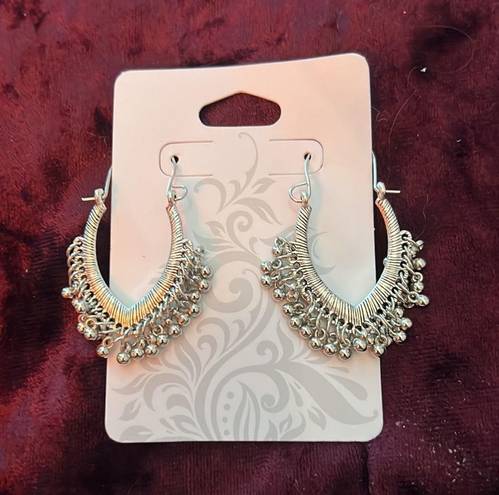 Sterling Silver Bollywood Style Earrings