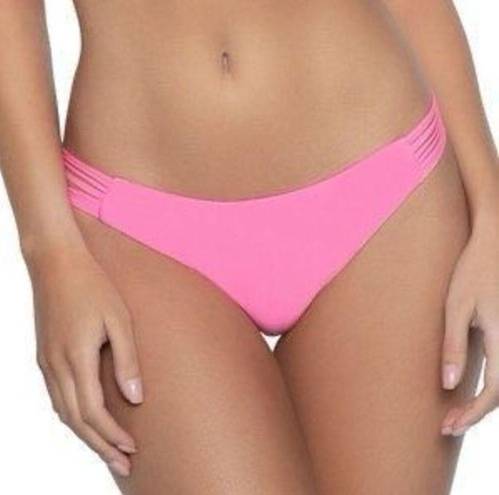 PilyQ New.  pink Isla full bikini bottom. Large.