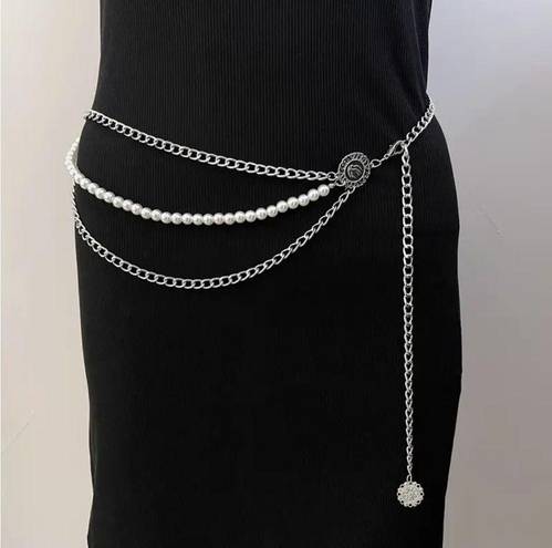 Boho Retro Style Multilayer Silver Plated Alloy Adjustable Waist Chain