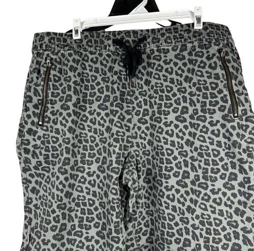 Celebrity Pink  Women's Elastic Waist Cheetah Print Jogger Pants Size XL Gray