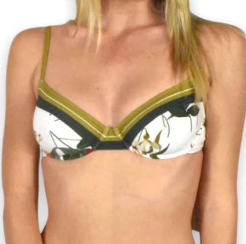 Gottex New!  Floral Print Contrast Trim Underwire Bikini - TOP