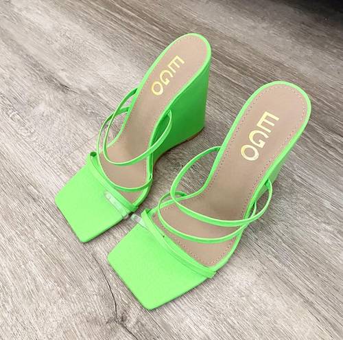 EGO NEW  neon block sandal heels size 6