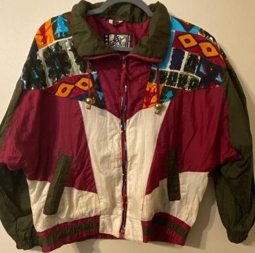 Edge Vintage 1980s River  RE Sport Multi-Color Windbreaker Size Small Petite