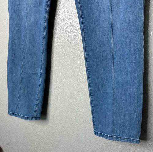 J.Jill  Women's Denim High Rise Slim Ankle Pintuck Jeans Light Wash Cotton 12T