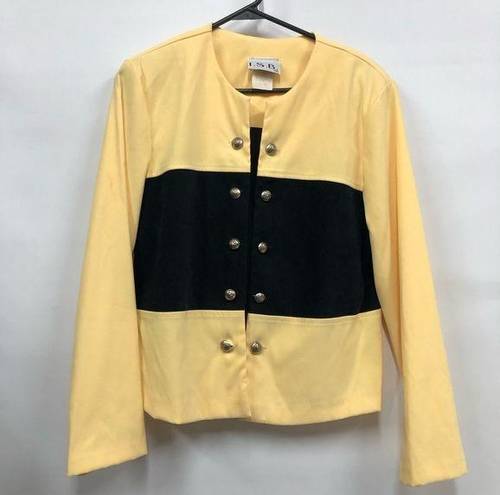 INC Vintage I.S.B . women’s blazer suit jacket yellow & black button down