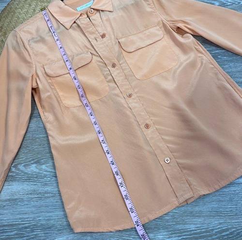 Equipment  femme 100% silk peach button down blouse